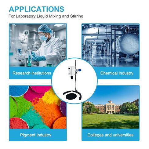 محرك علوي للمختبر الرقمي، السرعة 100-2000 دورة في الدقيقة، الحد الأقصى لعزم الدوران 20 نيوتن سم، الحد الأقصى للزوجة 10000 مليباس، 10 لتر (H₂O)، خلاط معمل مع حماية من الحمل الزائد، خلاط علوي مع حامل دعم وقضيب تحريك PTFE، 110-220 فولت in Kuwait