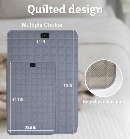 Grounding Mat for Bed Cotton Grounding Pad Silver Fiber Earth Connected Mat with 15ft Grounding Cord for Enhance Sleep Stress Relief Gray 23.6×34.1 Inch in Kuwait