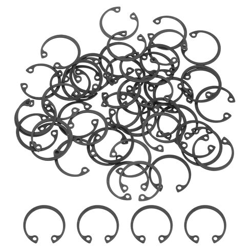uxcell 50Pcs 11/16" Internal Retaining Ring Circlip, 65 Mn Spring Steel Internal Circlip Snap Rings C-Clips for Grooved Shafts Studs, Black in Saudi Arabia