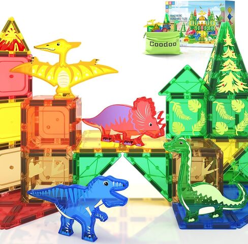 ألعاب Kids Magnetic Tiles Road مع رافعة مغناطيسية قابلة للتمديد ، ألعاب بناء المدينة للأطفال الصغار في مرحلة ما قبل المدرسة تتراوح أعمارهم بين 4-6 5-7. in Kuwait