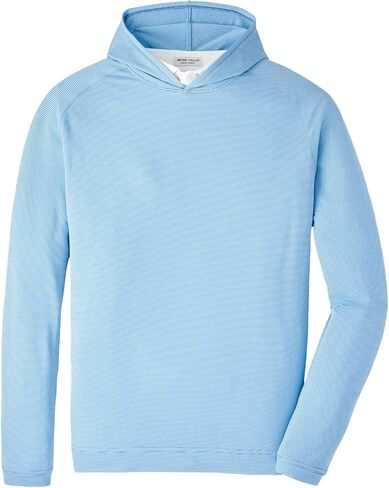 PETER MILLAR Men's Pine Sugar Stripe Performance Hoodie, Evening Tide, Large in Kuwait