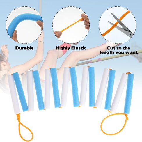 2pack مرونة كروسباند العارضة، 13ft معدات التدريب القفز العالي، شريط الجمباز قابلة للطي، طويلة عالية القفز بنجي العارضة المرنة، القطب القفز التدريب القفز العصابات لممارسة القفز العالي in Saudi Arabia