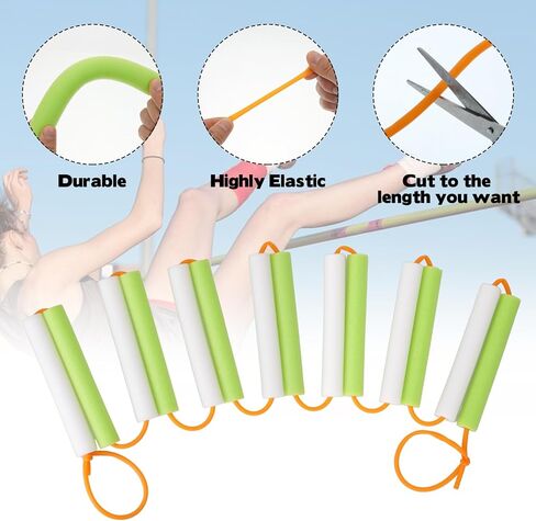 2pack مرونة كروسباند العارضة، 13ft معدات التدريب القفز العالي، شريط الجمباز قابلة للطي، طويلة عالية القفز بنجي العارضة المرنة، القطب القفز التدريب القفز العصابات لممارسة القفز العالي in Saudi Arabia