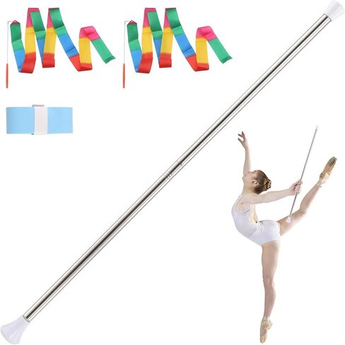 29 inch Twirling Baton,Baton Twirling for Teen and Kids Stainless Steel Material with 2 Dance Ribbons & Anti-Slip Strip Batons for Beginner in Kuwait