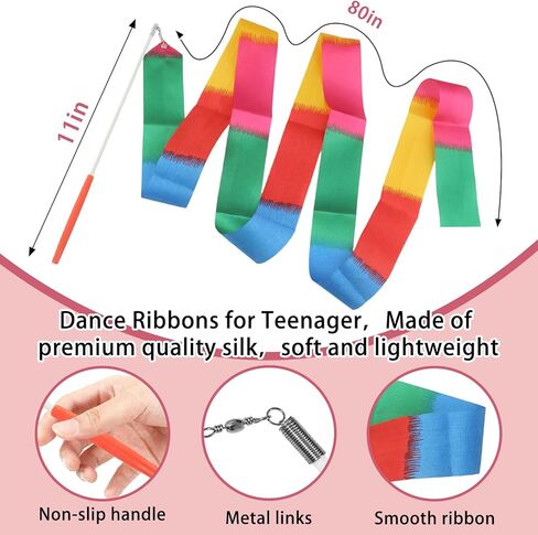 29 inch Twirling Baton,Baton Twirling for Teen and Kids Stainless Steel Material with 2 Dance Ribbons & Anti-Slip Strip Batons for Beginner in Kuwait