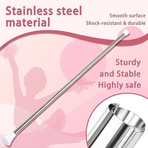 29 inch Twirling Baton,Baton Twirling for Teen and Kids Stainless Steel Material with 2 Dance Ribbons & Anti-Slip Strip Batons for Beginner in Kuwait