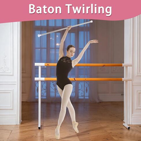 29 inch Twirling Baton,Baton Twirling for Teen and Kids Stainless Steel Material with 2 Dance Ribbons & Anti-Slip Strip Batons for Beginner in Kuwait