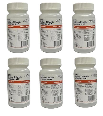 Sterile Saline, 600ml (6 Pack of 100 ml) in Kuwait