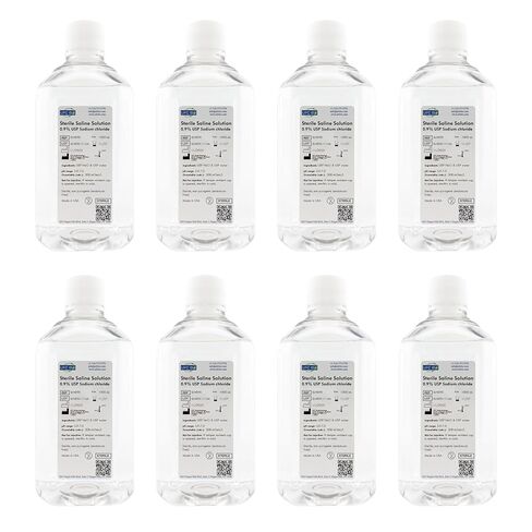 0.9% Normal Saline Solution – Sterile USP Sodium Chloride - Made in USA - 1000mL (1 Liter) - 4 Pack (4000mL Total) in Kuwait