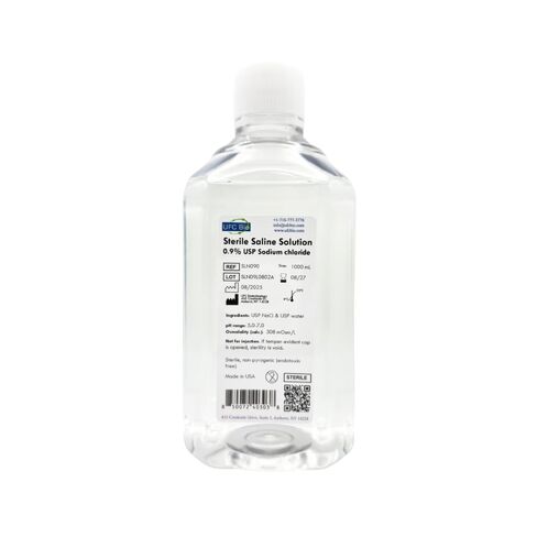 0.9% Normal Saline Solution – Sterile USP Sodium Chloride - Made in USA - 1000mL (1 Liter) - 4 Pack (4000mL Total) in Saudi Arabia