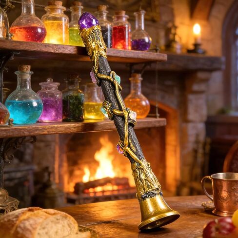 Rileryan Witch Bells with Amethyst Crystal Vintage Hand Bell Magical Witchcraft Supplies Decor Wiccan Altar Spell Kit Witchy Gifts in Kuwait