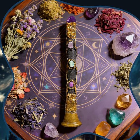Rileryan Witch Bells with Amethyst Crystal Vintage Hand Bell Magical Witchcraft Supplies Decor Wiccan Altar Spell Kit Witchy Gifts in Kuwait