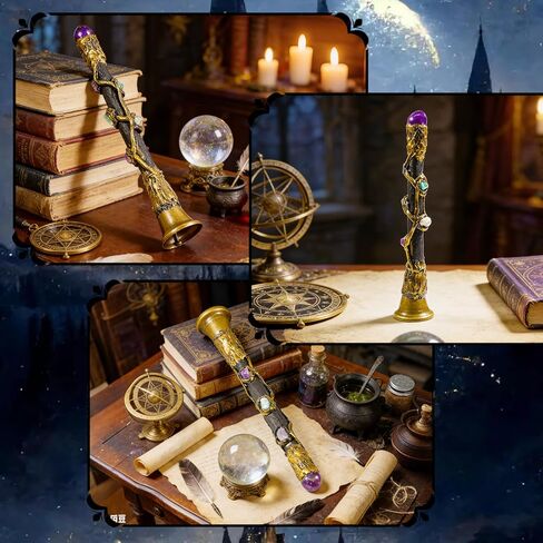 Rileryan Witch Bells with Amethyst Crystal Vintage Hand Bell Magical Witchcraft Supplies Decor Wiccan Altar Spell Kit Witchy Gifts in Kuwait