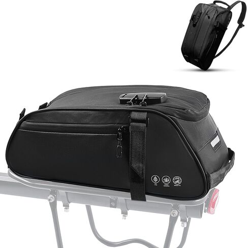 حقيبة رف الدراجة، حقائب دراجة عاكسة مقاومة للماء للرف الخلفي للدراجات، حقيبة جذع الدراجة سعة 8 لتر مع جيوب متعددة، حقيبة ظهر للدراجة مع حزام كتف لركوب الدراجات في الهواء الطلق، والتنقل in Kuwait