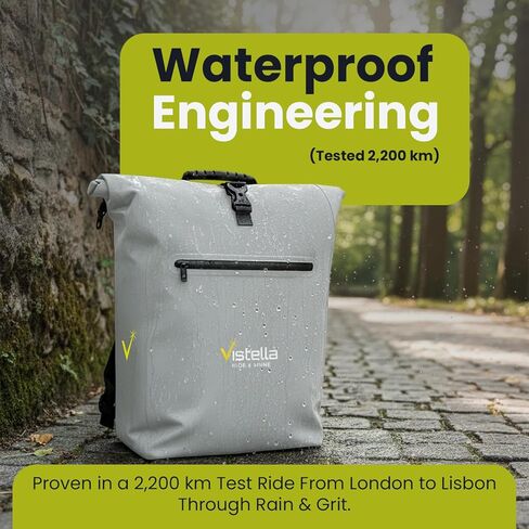 2-in-1 Fully Reflective Bike Pannier Backpack for Rear Rack – Waterproof 25L Bicycle Rack Bag with Padded Laptop Compartment, 360° Visibility for Night Commuting - LANTERN in Saudi Arabia