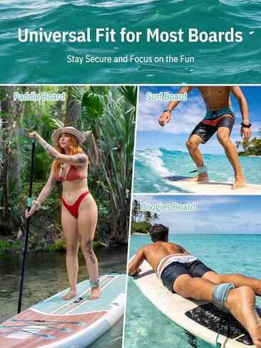 niphean Paddle Board Leash 3–10ft, 5mm Coiled Elastic Ankle Strap, Durable Spiral Paddle & Surf Board Leashes with Plug, Tangle-Free, Comfortable & Adjustable for SUP, Surf, Bodyboard, Boogie in Kuwait