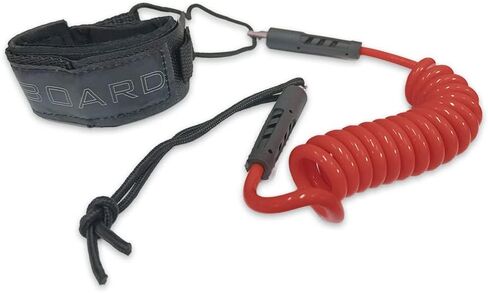Bodyboard Leash Coiled Rope 4FT |Surf Accessories Replacement Surfboard Leash Red and Yellow in Kuwait