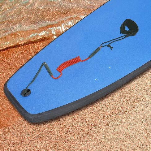 Bodyboard Leash Coiled Rope 4FT |Surf Accessories Replacement Surfboard Leash Red and Yellow in Kuwait