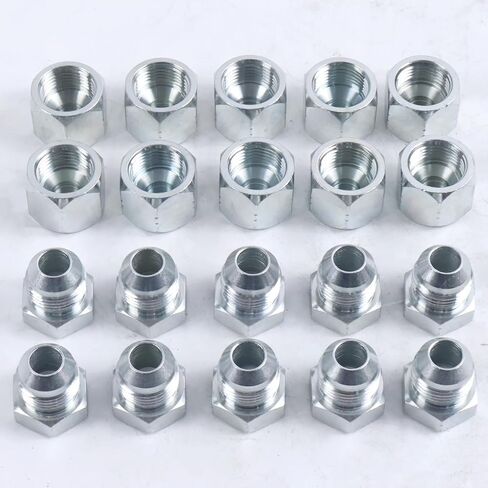 10 أزواج 1/2 "# 8 JIC Cap 0304-C-08 & Plug 2408-08 تركيب المحول الهيدروليكي 3/4-16 خيط in Saudi Arabia