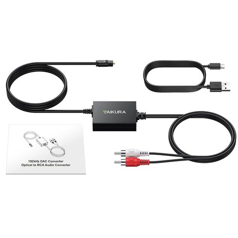 Optical to RCA Converter with Built-in Audio Amplifier Chip, Compact Plug and Play Digital to Analog Audio Converter with 192kHz 24bit DAC Converter for TV, DVD, Blu-Ray and Game Consoles in Kuwait