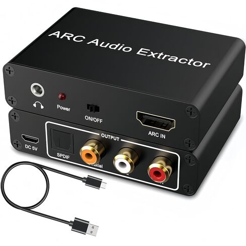 محول مستخرج الصوت HDMI ARC، مخرج مستخرج الصوت ARC 192 كيلو هرتز، SPDIF/محوري/RCA ومحول ستيريو جاك 3.5 مم لوصلة HDTV إلى مكبر الصوت ومكبر الصوت المنزلي ومكبر الصوت إلخ in Saudi Arabia