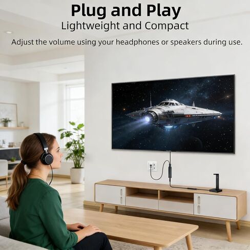 192KHz DAC Optical to 3.5mm Converter Kit, Optical Audio Cable to AUX Adapter, Unidirectional Digital to Analog Audio Adapter with 2 Cables (M/M & M/F) for TV, Speakers & Headphones, 10Ft in Kuwait