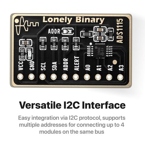 3 عبوات ADS1115 وحدة ADC 16 بت (الإصدار الذهبي، ENIG، خالية من الرصاص) - 4 قنوات I2C تناظرية إلى محول رقمي مع PGA، متوافق مع Arduino IDE، Raspberry Pi Pico، ESP32 S3 in Kuwait