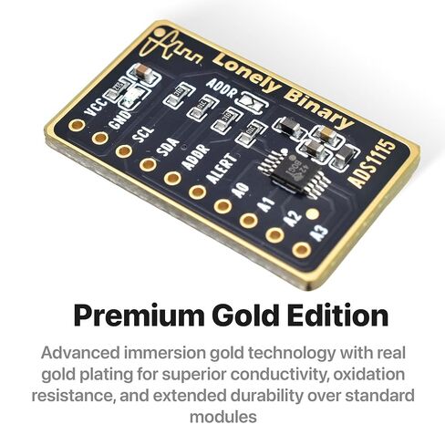 3 عبوات ADS1115 وحدة ADC 16 بت (الإصدار الذهبي، ENIG، خالية من الرصاص) - 4 قنوات I2C تناظرية إلى محول رقمي مع PGA، متوافق مع Arduino IDE، Raspberry Pi Pico، ESP32 S3 in Kuwait