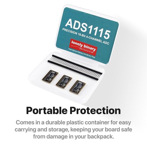 3 عبوات ADS1115 وحدة ADC 16 بت (الإصدار الذهبي، ENIG، خالية من الرصاص) - 4 قنوات I2C تناظرية إلى محول رقمي مع PGA، متوافق مع Arduino IDE، Raspberry Pi Pico، ESP32 S3 in Kuwait