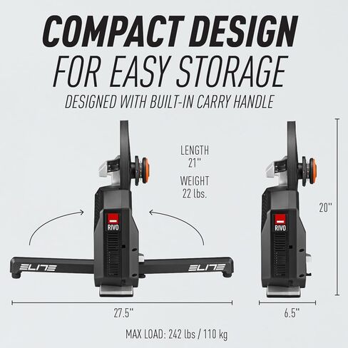 Elite Rivo Smart Trainer – Standard or Zwift Bundle – Direct Drive Bike Trainer, Indoor Cycling, ±2.5% Power Accuracy, WiFi + Bluetooth, Ultra-Quiet, Compact Foldable in Saudi Arabia