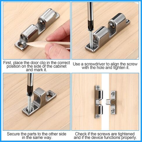 Frienda 2 Pack Marine Grade 316 Stainless Steel Cabinet Tension Catch 70 mm Double Ball Tension Roller Catch Latch for Ship Hardware, Deck Installation, Cabinet, Closet & Furniture Door in Kuwait