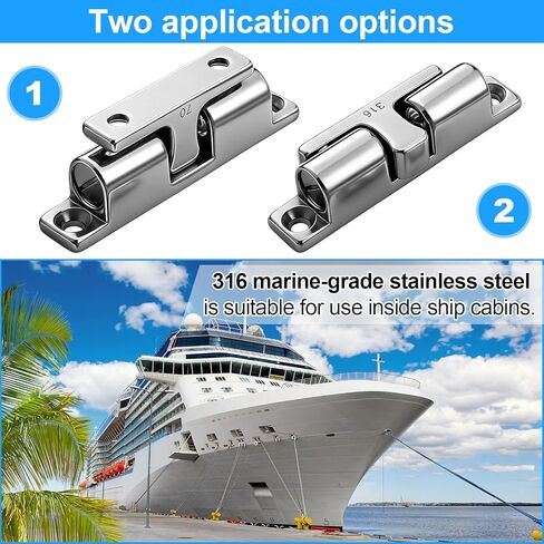 Frienda 2 Pack Marine Grade 316 Stainless Steel Cabinet Tension Catch 70 mm Double Ball Tension Roller Catch Latch for Ship Hardware, Deck Installation, Cabinet, Closet & Furniture Door in Kuwait