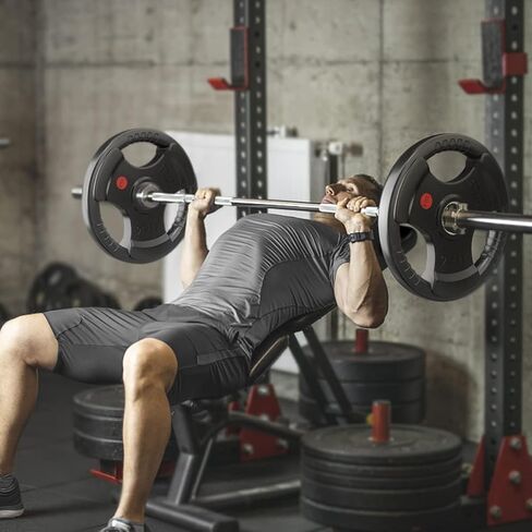 Rubber Weight Plates for Barbell, 2-Inch Olympic Grip Plate for Strength Training, Weightlifting and Bodybuilding in Home & Gym in Saudi Arabia
