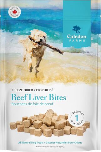 Caledon Farms Freeze Dried Beef Liver Bites Dog Treats, 150 Grams/5.3OZ in Kuwait