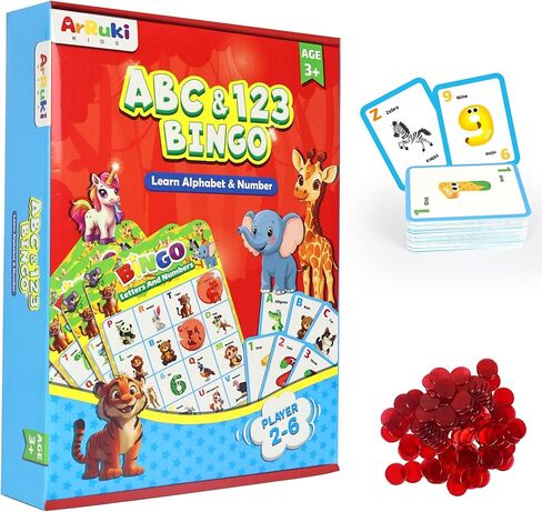 لعبة بينغو الأبجدية والأرقام للأطفال من سن 3 إلى 6 سنوات، لعبة ABC و123 لعبة بينغو للأطفال الصغار من سن 4 إلى 8 سنوات، ألعاب تعلم الحروف الأبجدية للأطفال، أنشطة تعليمية لمرحلة ما قبل المدرسة، ألعاب مطابقة عائلية in Kuwait