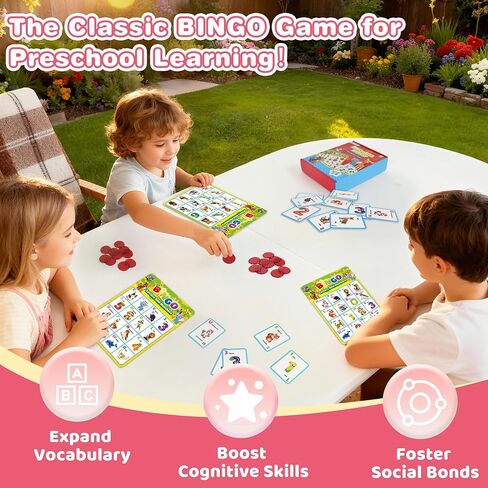 لعبة بينغو الأبجدية والأرقام للأطفال من سن 3 إلى 6 سنوات، لعبة ABC و123 لعبة بينغو للأطفال الصغار من سن 4 إلى 8 سنوات، ألعاب تعلم الحروف الأبجدية للأطفال، أنشطة تعليمية لمرحلة ما قبل المدرسة، ألعاب مطابقة عائلية in Kuwait