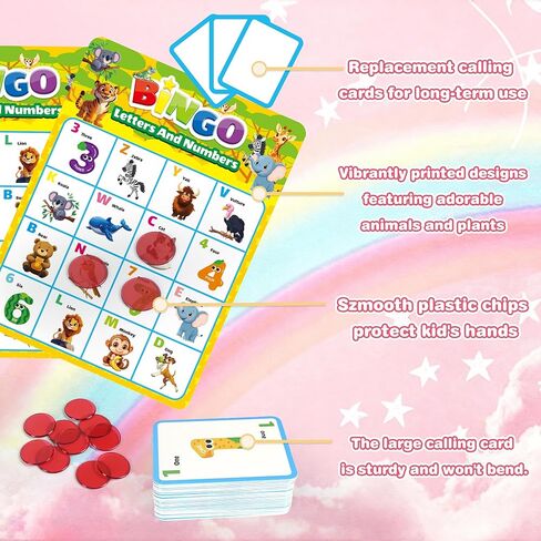 لعبة بينغو الأبجدية والأرقام للأطفال من سن 3 إلى 6 سنوات، لعبة ABC و123 لعبة بينغو للأطفال الصغار من سن 4 إلى 8 سنوات، ألعاب تعلم الحروف الأبجدية للأطفال، أنشطة تعليمية لمرحلة ما قبل المدرسة، ألعاب مطابقة عائلية in Kuwait