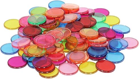 POPULAR PLAYTHINGS 500 Steel Ringed Bingo Chips - Durable Metal Edge Counting Chips for Classroom Learning, Bingo Games, and Educational Activities in Saudi Arabia