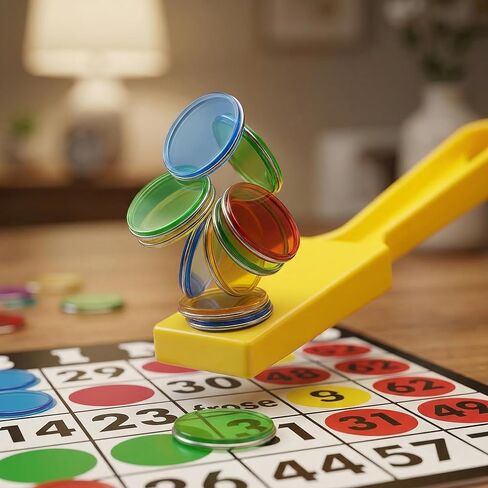 Upgraded Bingo Set, 5-Pack Bingo Wand& 100 Metal Bingo Chips, 5 Colors - Large Group Game, Family Night, Sensory Activity, Educational Science Tool in Saudi Arabia