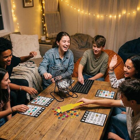 Upgraded Bingo Set, 5-Pack Bingo Wand& 100 Metal Bingo Chips, 5 Colors - Large Group Game, Family Night, Sensory Activity, Educational Science Tool in Saudi Arabia