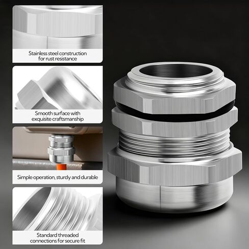 1 قطعة 1 "NPT وصلة كابل من الفولاذ المقاوم للصدأ ، غدة كابل معدنية مقاومة للماء ، حماة غدة كابل قابلة للتعديل 18-25 مللي متر in Kuwait