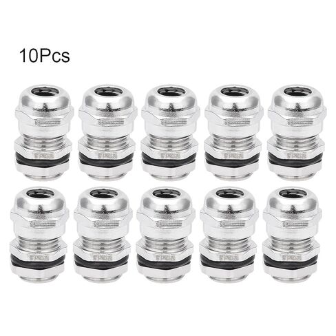 uxcell Cable Gland M12 Metal Waterproof Cable Glands Joints Adjustable Connector for 3-6.5mm Dia Cable, Pack of 10 in Kuwait