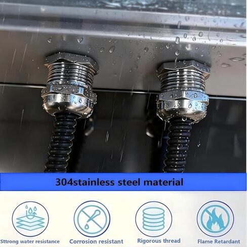 2pcs1/4''304 Stainless Steel Cable Sealing sleeveAnd3-6.5mm ，NPT Type Metal Joint Stress Relief Rope clamp Long Thread Cable Threading Connector. in Saudi Arabia