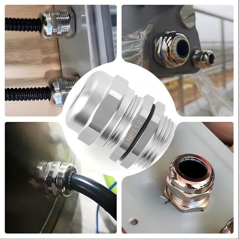 2pcs1/4''304 Stainless Steel Cable Sealing sleeveAnd3-6.5mm ，NPT Type Metal Joint Stress Relief Rope clamp Long Thread Cable Threading Connector. in Saudi Arabia