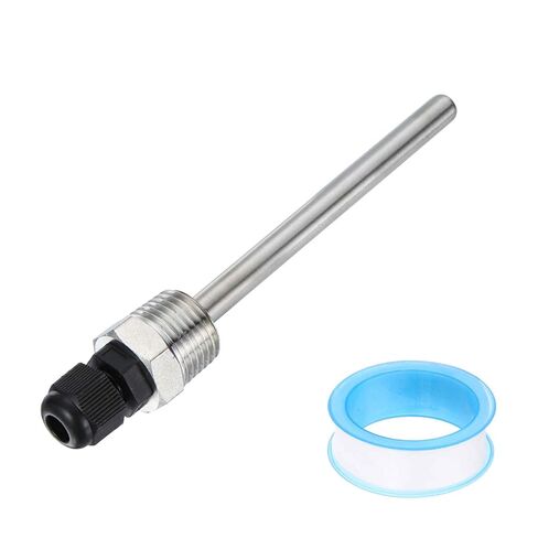MECCANIXITY G1/2 Thermowell Weldless، 304 الفولاذ المقاوم للصدأ 8 مم مستشعر درجة الحرارة بقطر 8 مم مع غدة كابل 200 مم وشريط لتخمير البيرة في المنزل، أبيض in Kuwait