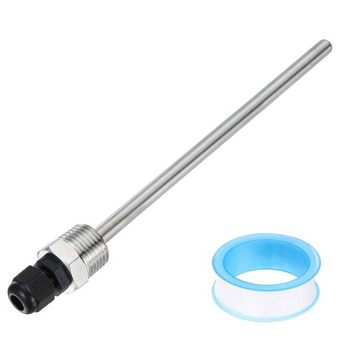 MECCANIXITY G1/2 Thermowell Weldless، 304 الفولاذ المقاوم للصدأ 8 مم مستشعر درجة الحرارة بقطر 8 مم مع غدة كابل 200 مم وشريط لتخمير البيرة في المنزل، أبيض in Kuwait