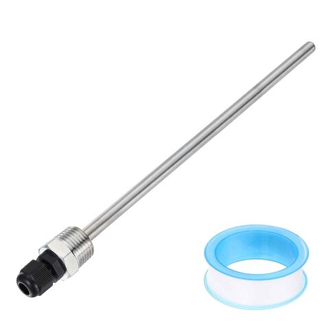 MECCANIXITY G1/2 Thermowell Weldless، 304 الفولاذ المقاوم للصدأ 8 مم مستشعر درجة الحرارة بقطر 8 مم مع غدة كابل 200 مم وشريط لتخمير البيرة في المنزل، أبيض in Kuwait
