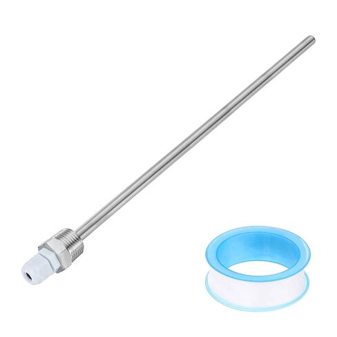 MECCANIXITY G1/2 Thermowell Weldless، 304 الفولاذ المقاوم للصدأ 8 مم مستشعر درجة الحرارة بقطر 8 مم مع غدة كابل 200 مم وشريط لتخمير البيرة في المنزل، أبيض in Kuwait