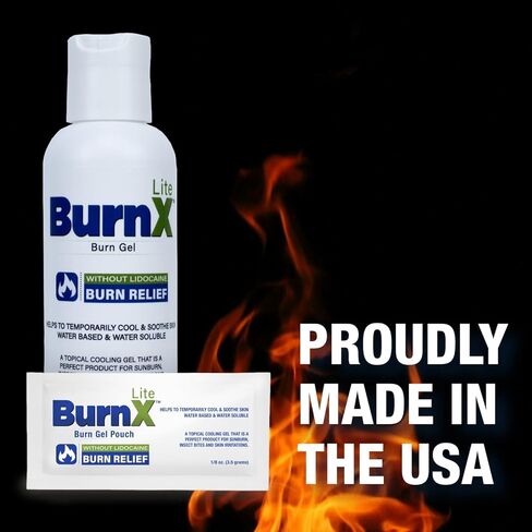 CoreTex Burn X Lite Cooling Gel - Pack of 6 Single-Use Lidocaine-Free Burn Gel Packets with Aloe Vera, Vitamins, and Other Natural Compounds - Sunburn Relief that Cools and Soothes Irritated Skin in Kuwait