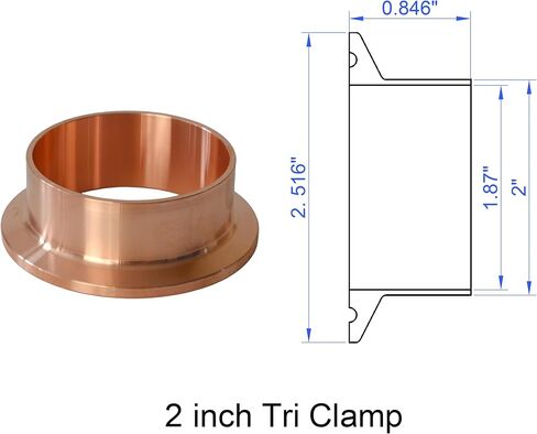2 inch Copper Tri-Clamp/Tri-Clover Weld Ferrules Kit with Clamp and Gaskets in Saudi Arabia